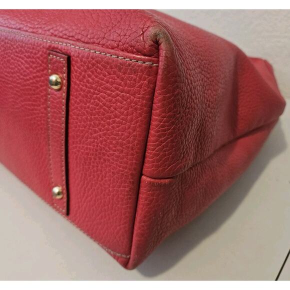 Dooney & Bourke Lucca Red Leather Logo Lock Hobo Bag Purse 15x12x5 *see All Pics - Picture 8 of 15